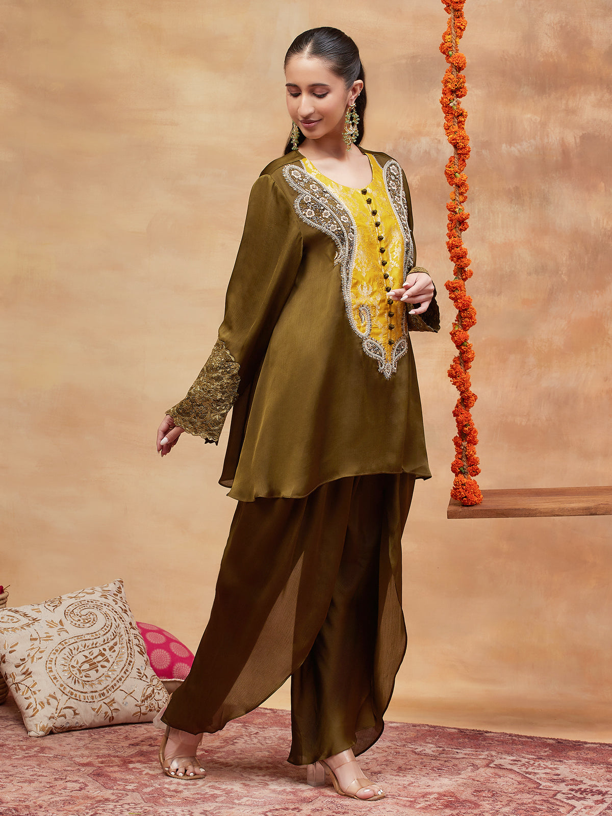 REWA HARIT HAND EMBROIDERED BANARASI DHOTI SET