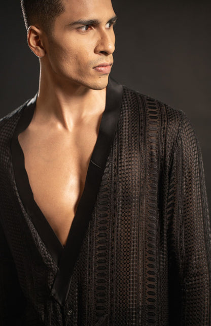 BLACK KURTA SET
