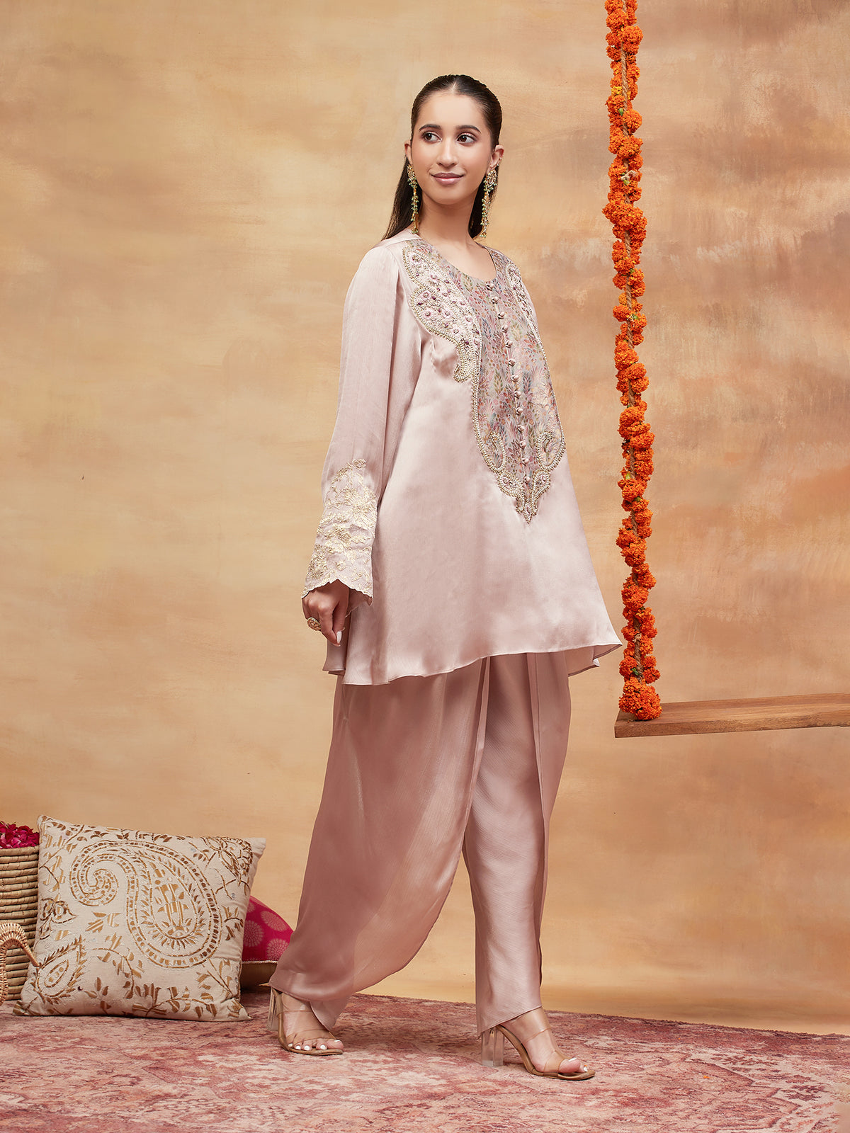 REWA KAMAL HAND EMBROIDERED BANARASI DHOTI SET