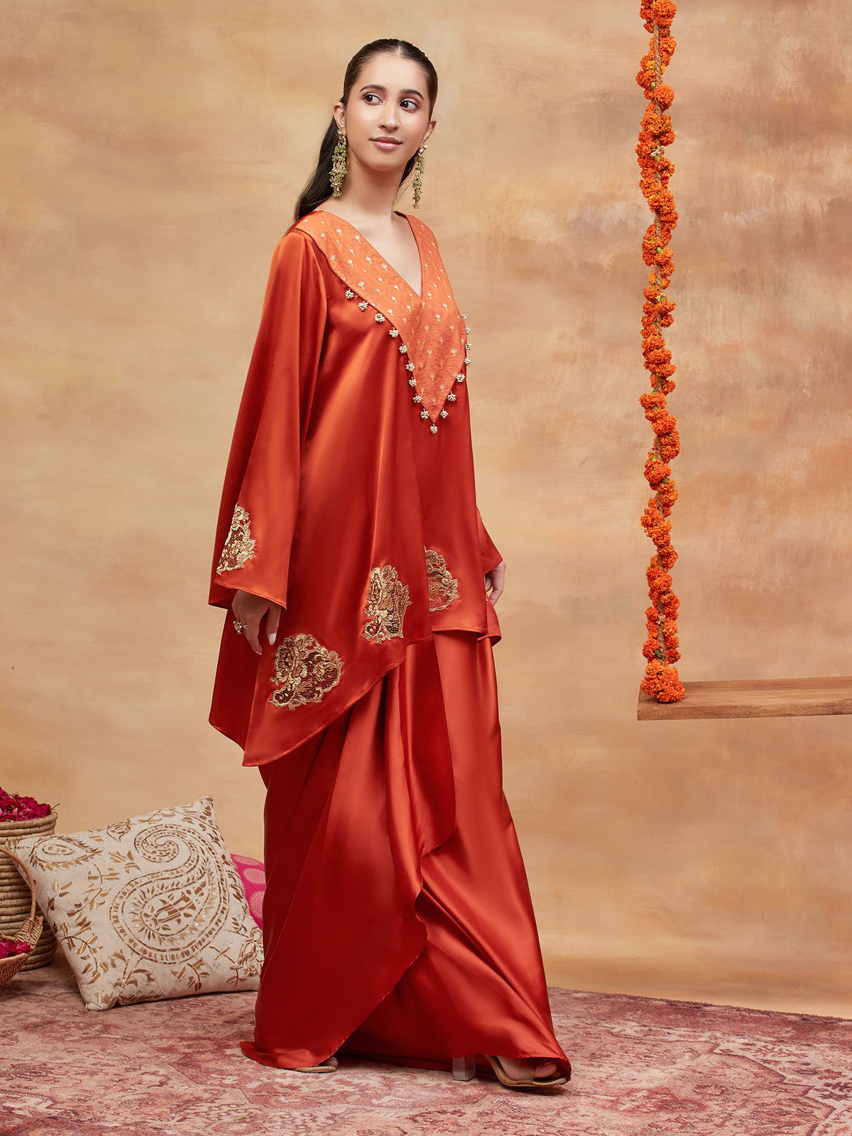 RAJGHAT SINDOOR BANARASI SKIRT SET