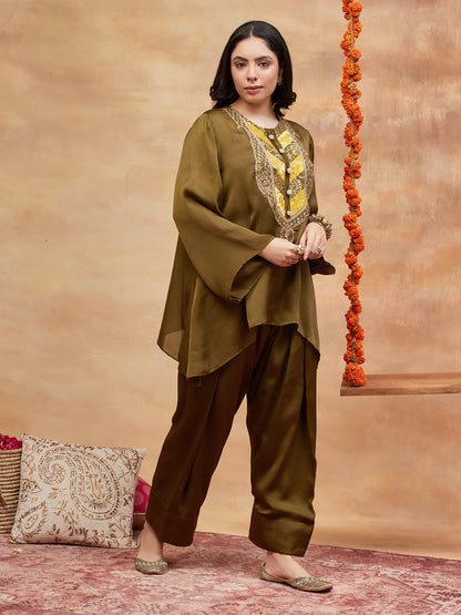 MEER HARIT HAND EMBROIDERED BANARASI FARSHI SET