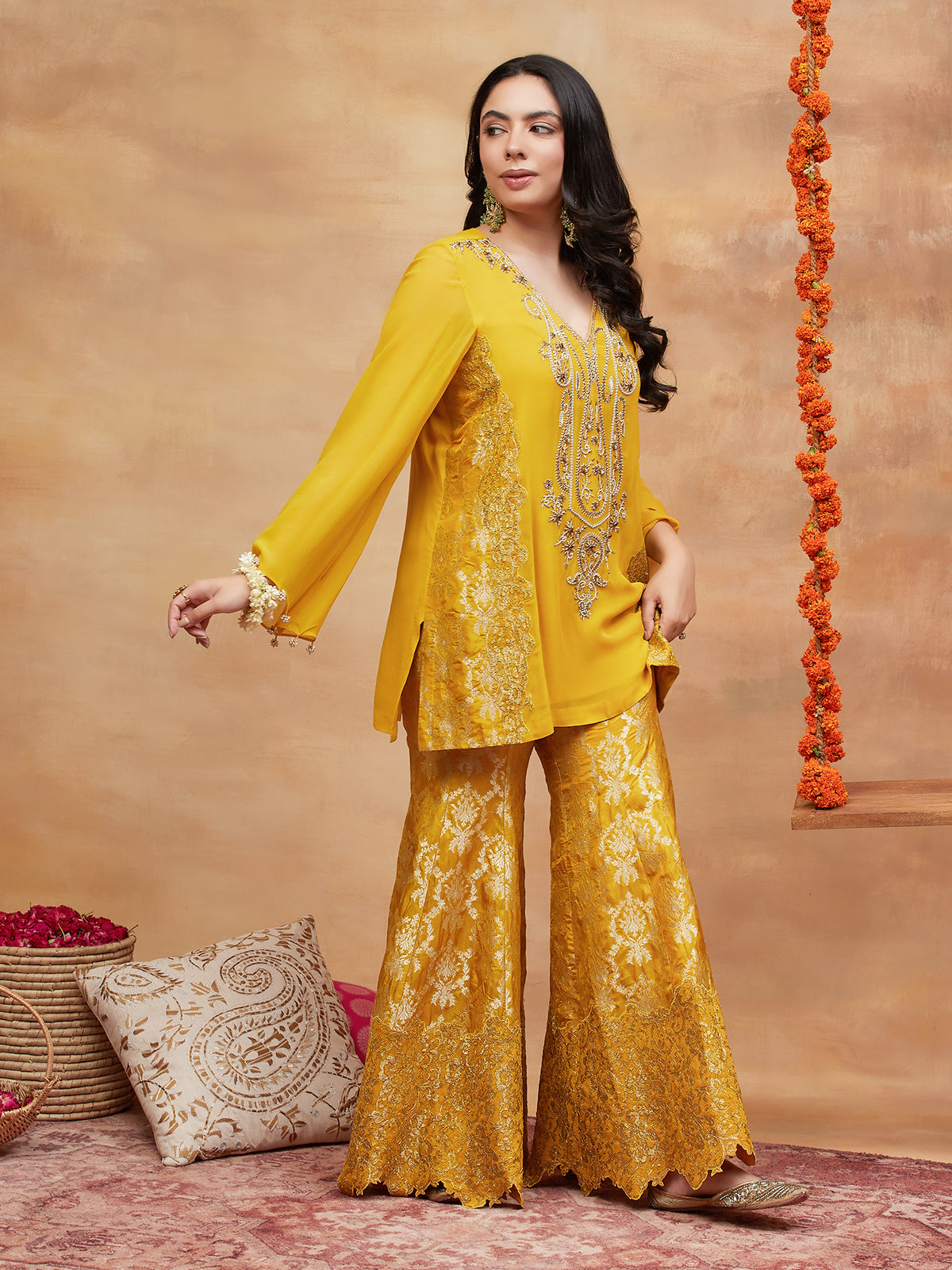 NAMO KANAK HAND EMBROIDERED BANARASI SHARARA SET