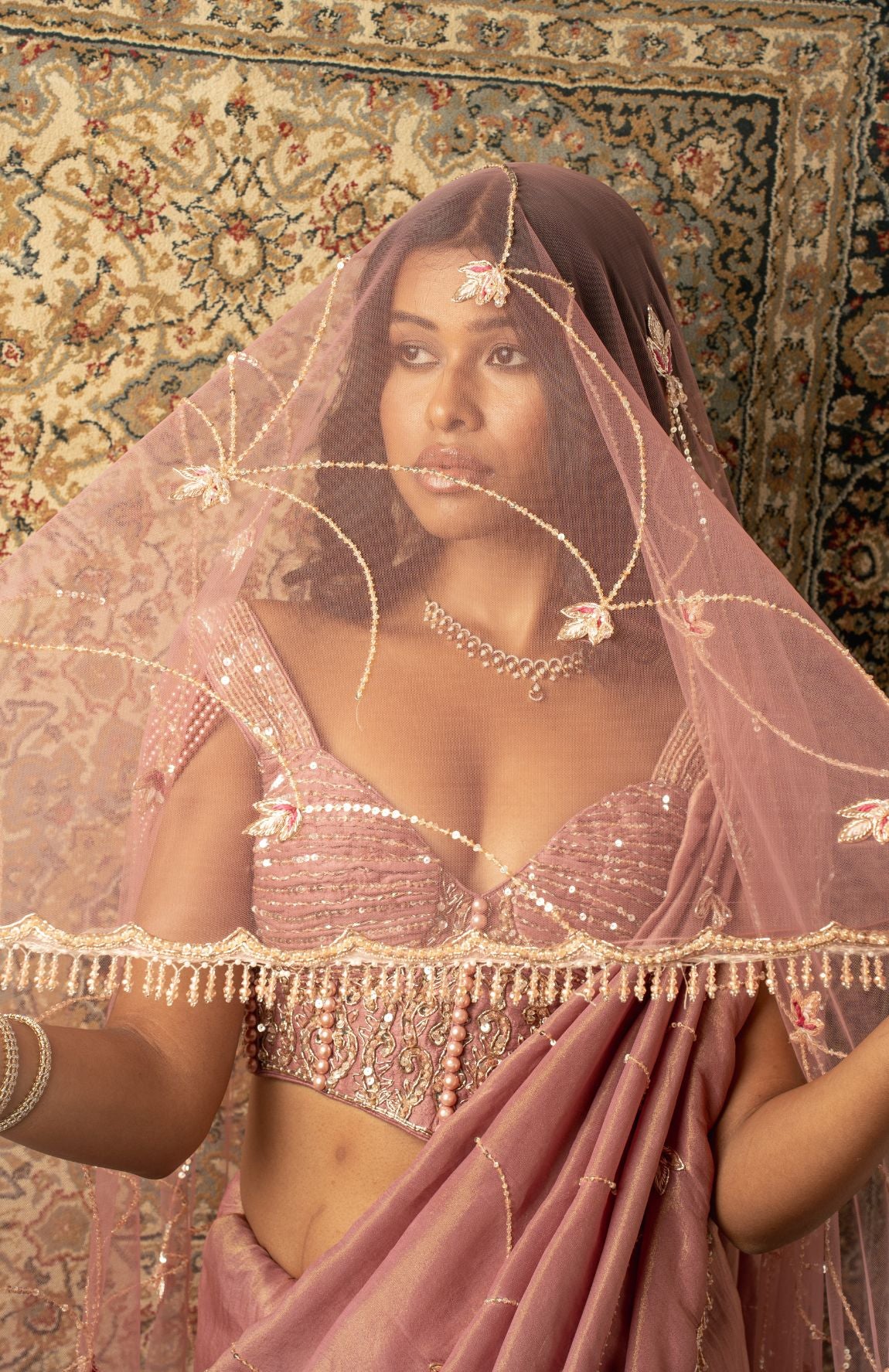 DUSTY ROSE SAREE