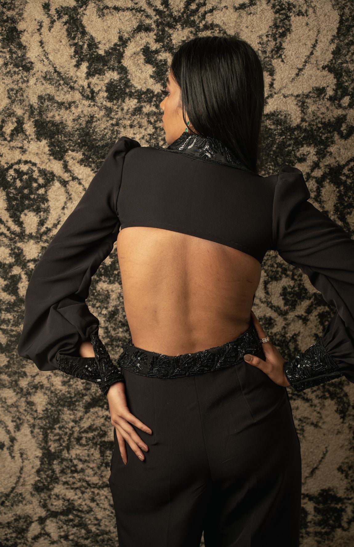 BLACK SUAVE JUMPSUIT