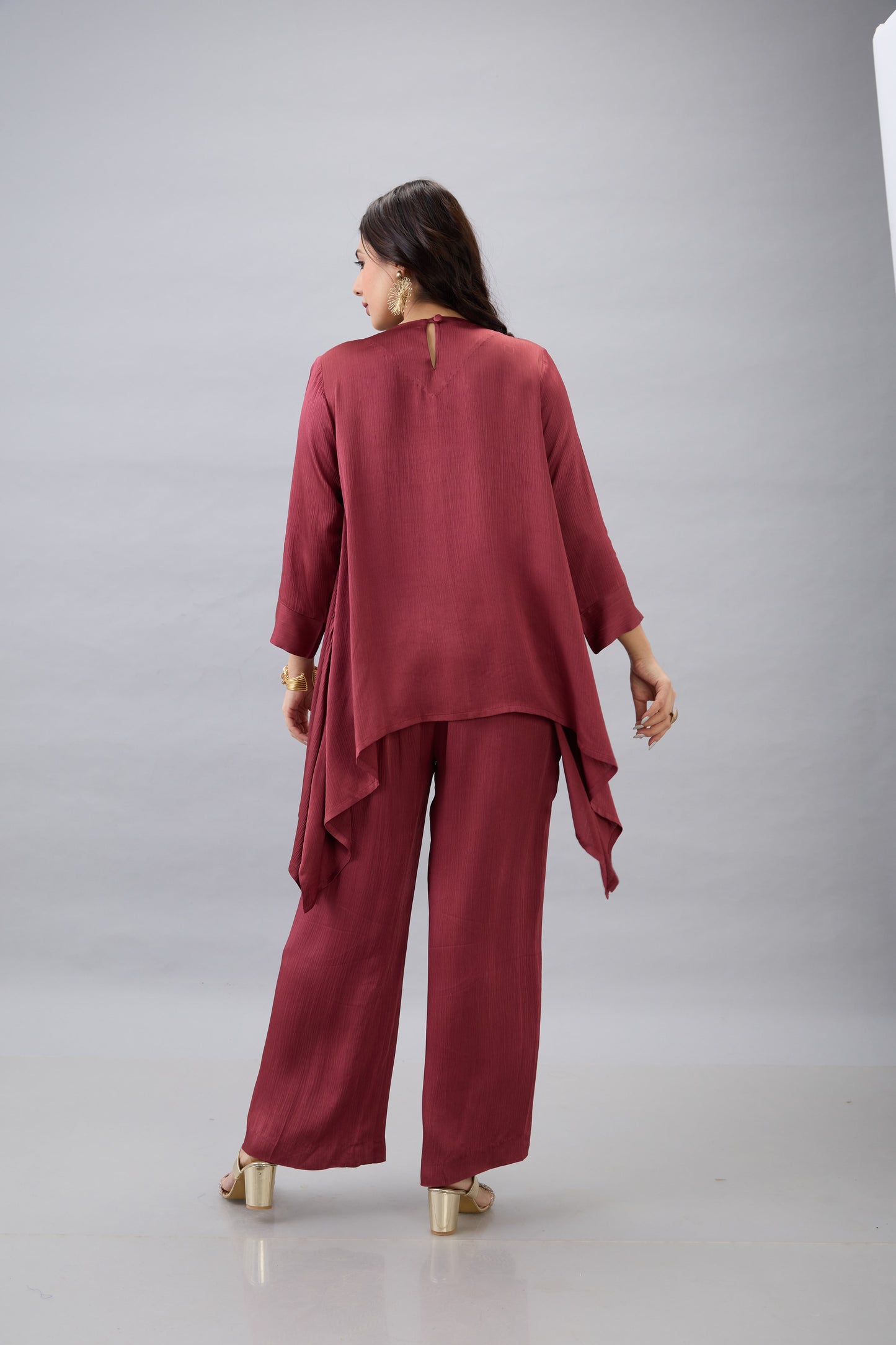 MAROON EMBROIDERED CO-ORD SET