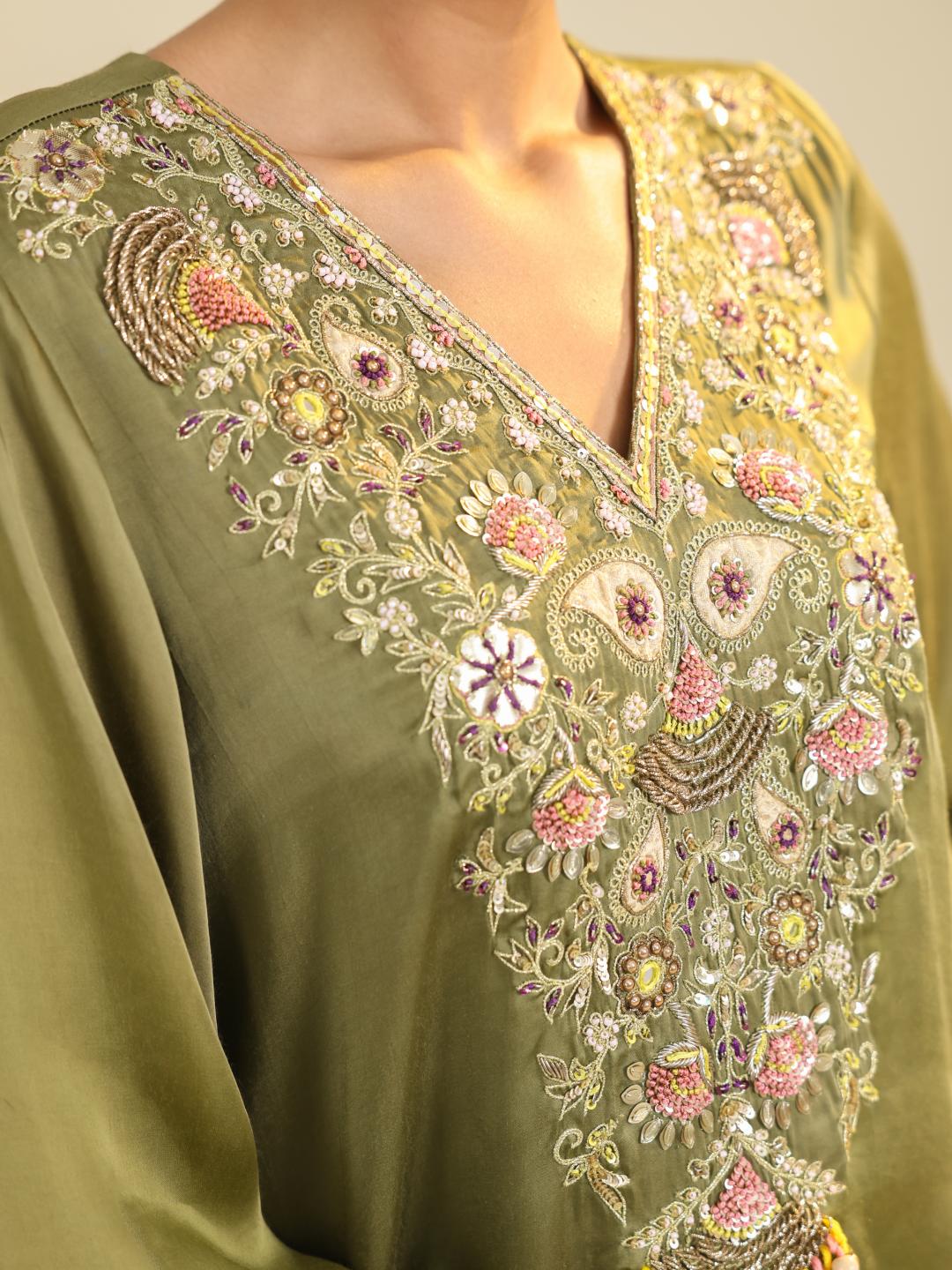 GREEN GULREZ CO-ORD SET