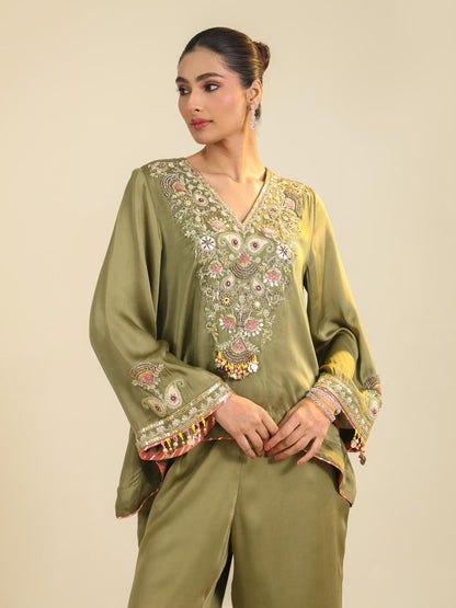 GREEN GULREZ CO-ORD SET