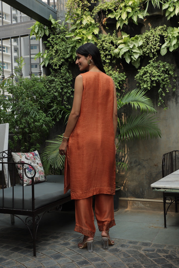HOOR - ORGANZA STRAIGHT KURTA WITH PANT