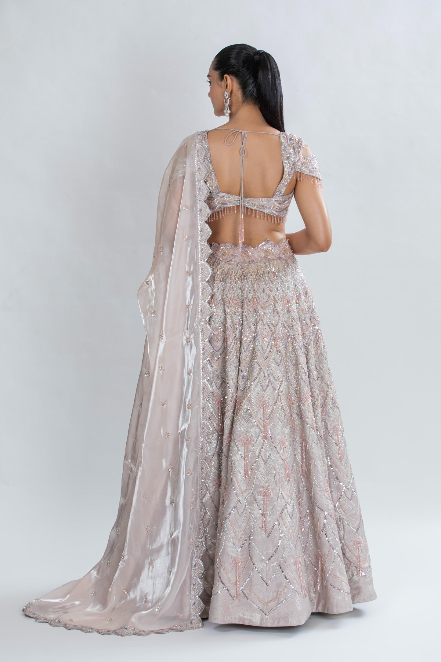 PINK VELVET LEHENGA