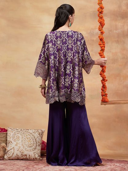 JANAKI JAMUNI HAND EMBROIDERED BANARASI SHARARA SET