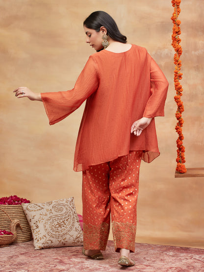 KEDAR SINDOOR HAND EMBROIDERED BANARASI FARSHI SET