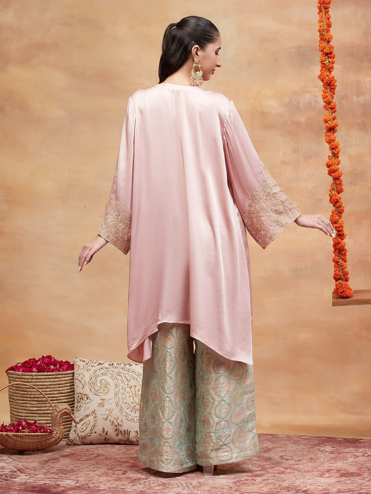 MUNSHI GULAB HAND EMBROIDERED BANARASI PANT SET