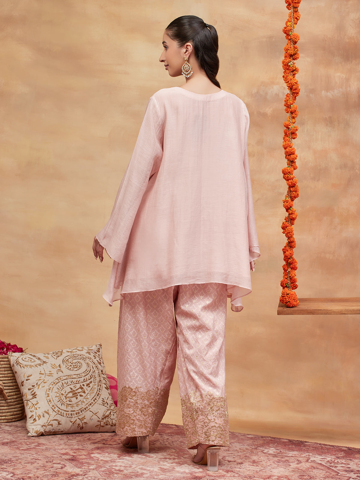 KEDAR KAMAL HAND EMBROIDERED BANARASI FARSHI SET