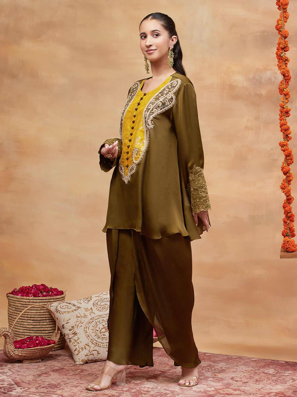 REWA HARIT HAND EMBROIDERED BANARASI DHOTI SET