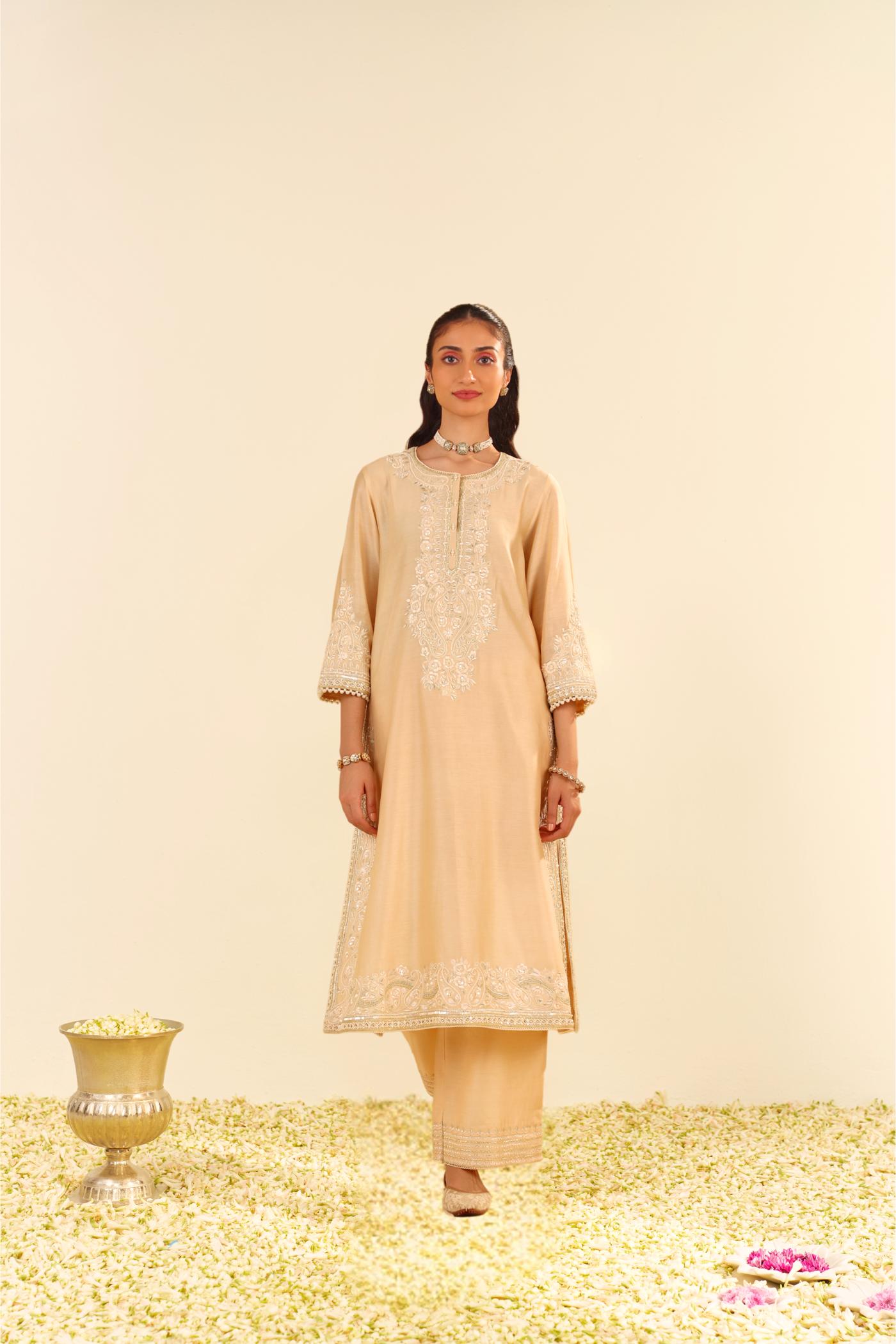 SEREEN - A-LINE KURTA WITH PALAZZO AND DUPATTA