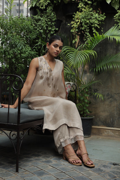 GUL - ORGANZA A-LINE KURTA WITH PANT
