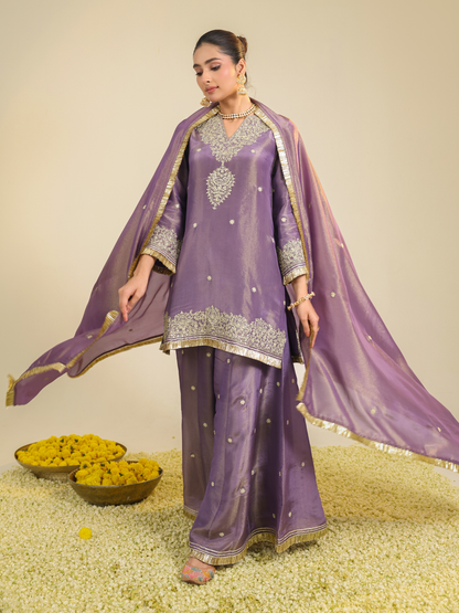 PURPLE SHIMMER BEGUM KURTA SET