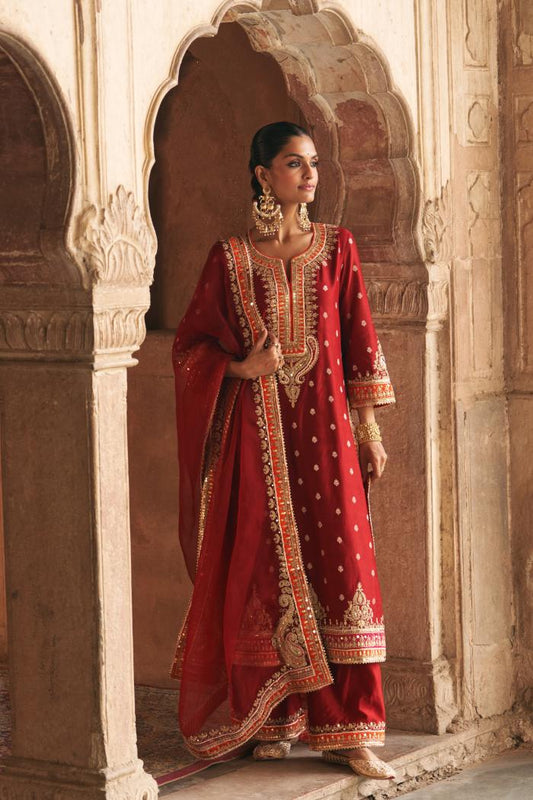 SUMAIRA - LONG KURTA WITH PALAZZO AND DUPATTA