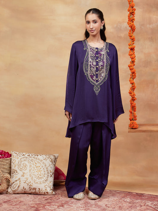 MEER JAMUNI HAND EMBROIDERED BANARASI FARSHI SET