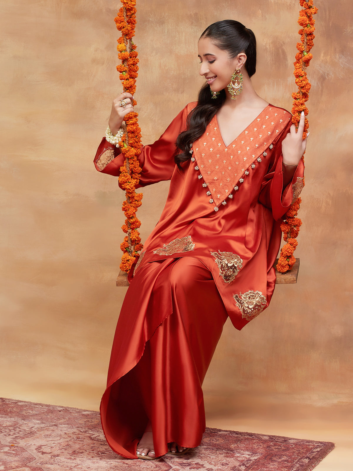 RAJGHAT SINDOOR BANARASI SKIRT SET