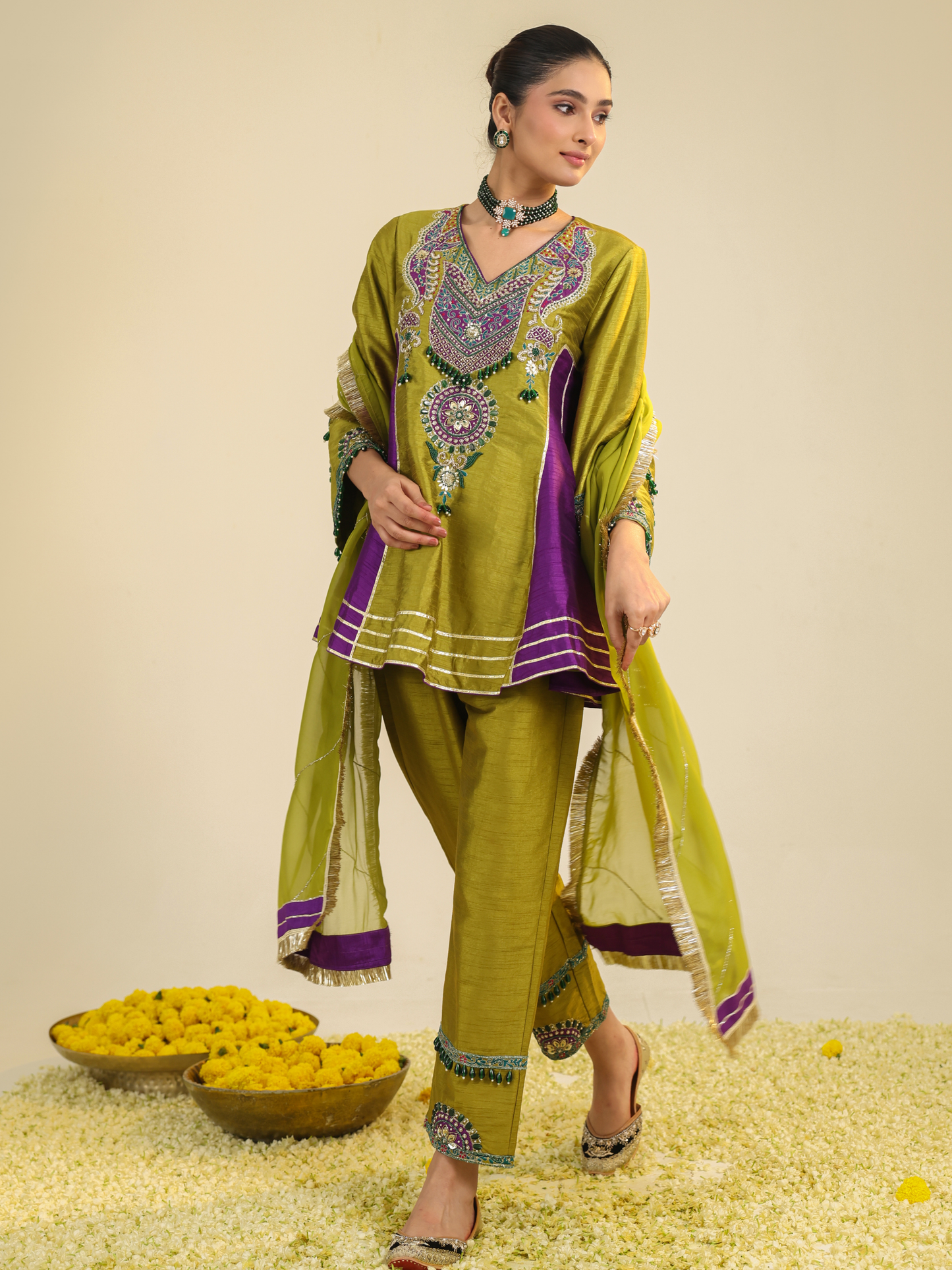 GREEN SWARA KURTA SET