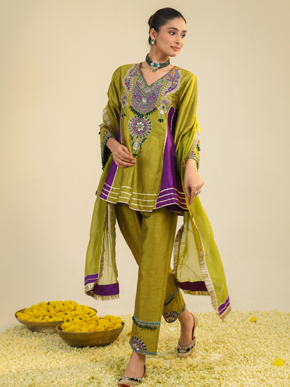 GREEN SWARA KURTA SET