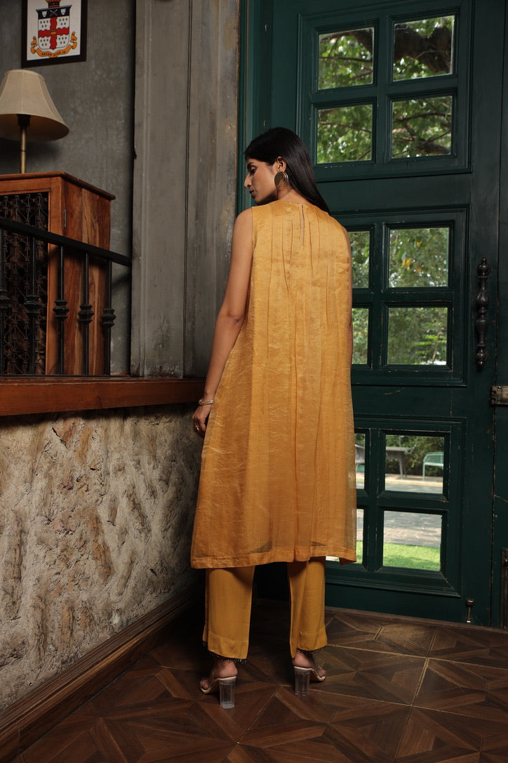 ZOYA - ORGANZA PLEATED DRESS WITH PANT