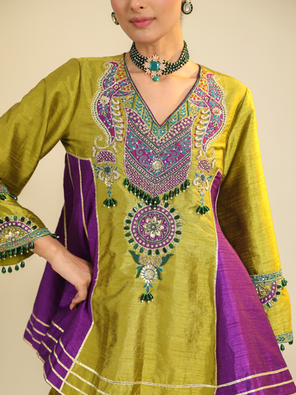 GREEN SWARA KURTA SET