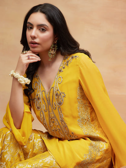 NAMO KANAK HAND EMBROIDERED BANARASI SHARARA SET