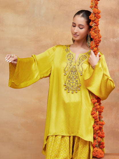 KEDAR PEETAMBAR HAND EMBROIDERED BANARASI FARSHI SET