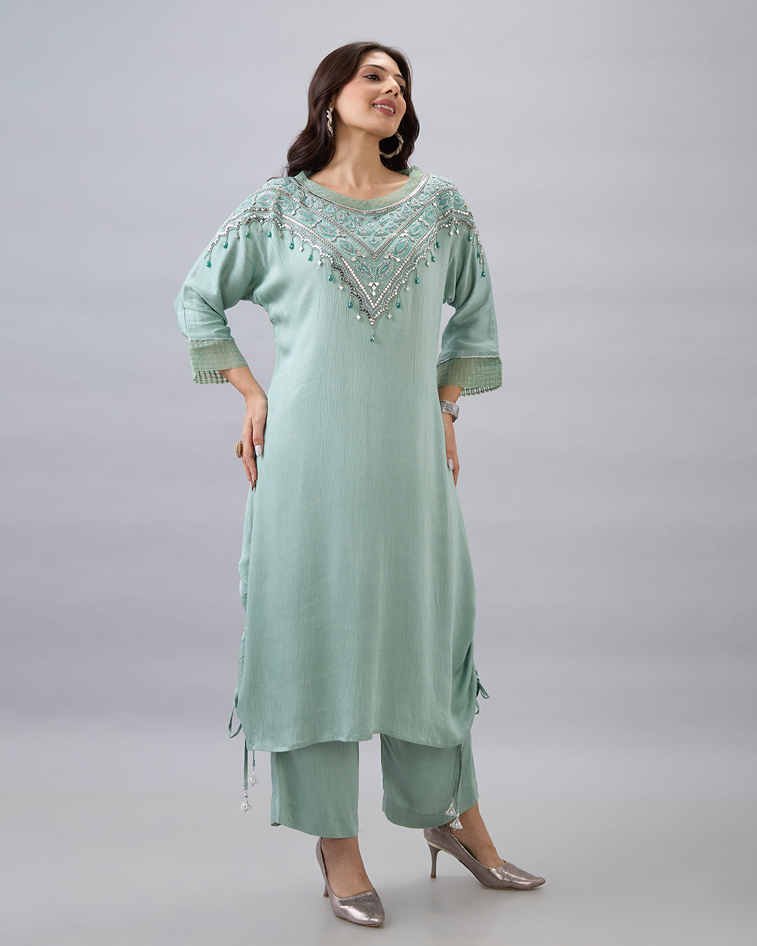 MINT GREEN EMBROIDERED CO-ORD SET