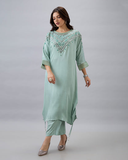MINT GREEN EMBROIDERED CO-ORD SET