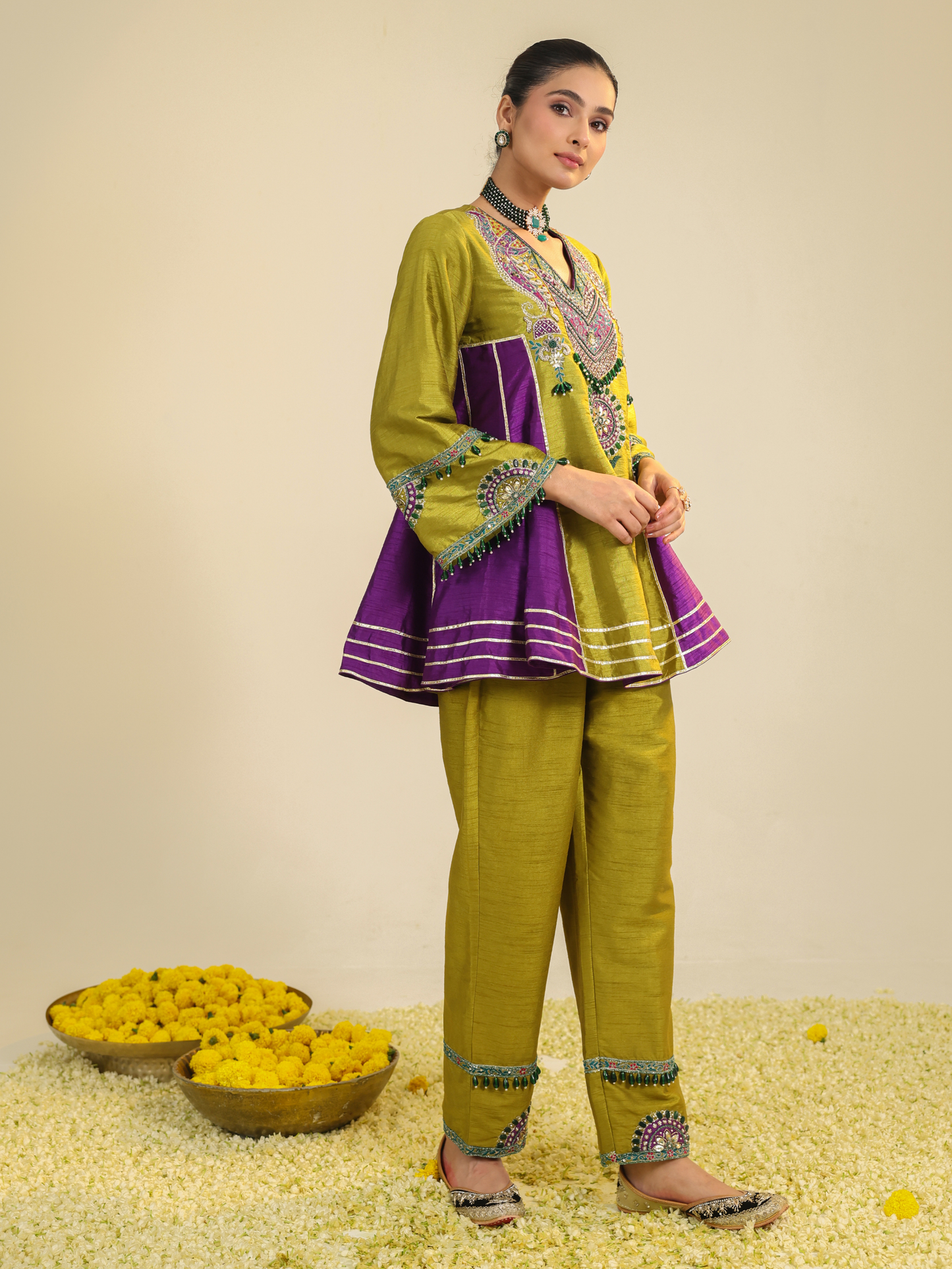 GREEN SWARA KURTA SET