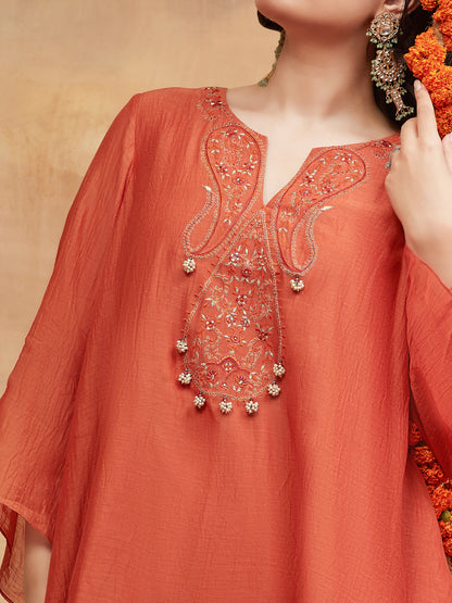 KEDAR SINDOOR HAND EMBROIDERED BANARASI FARSHI SET