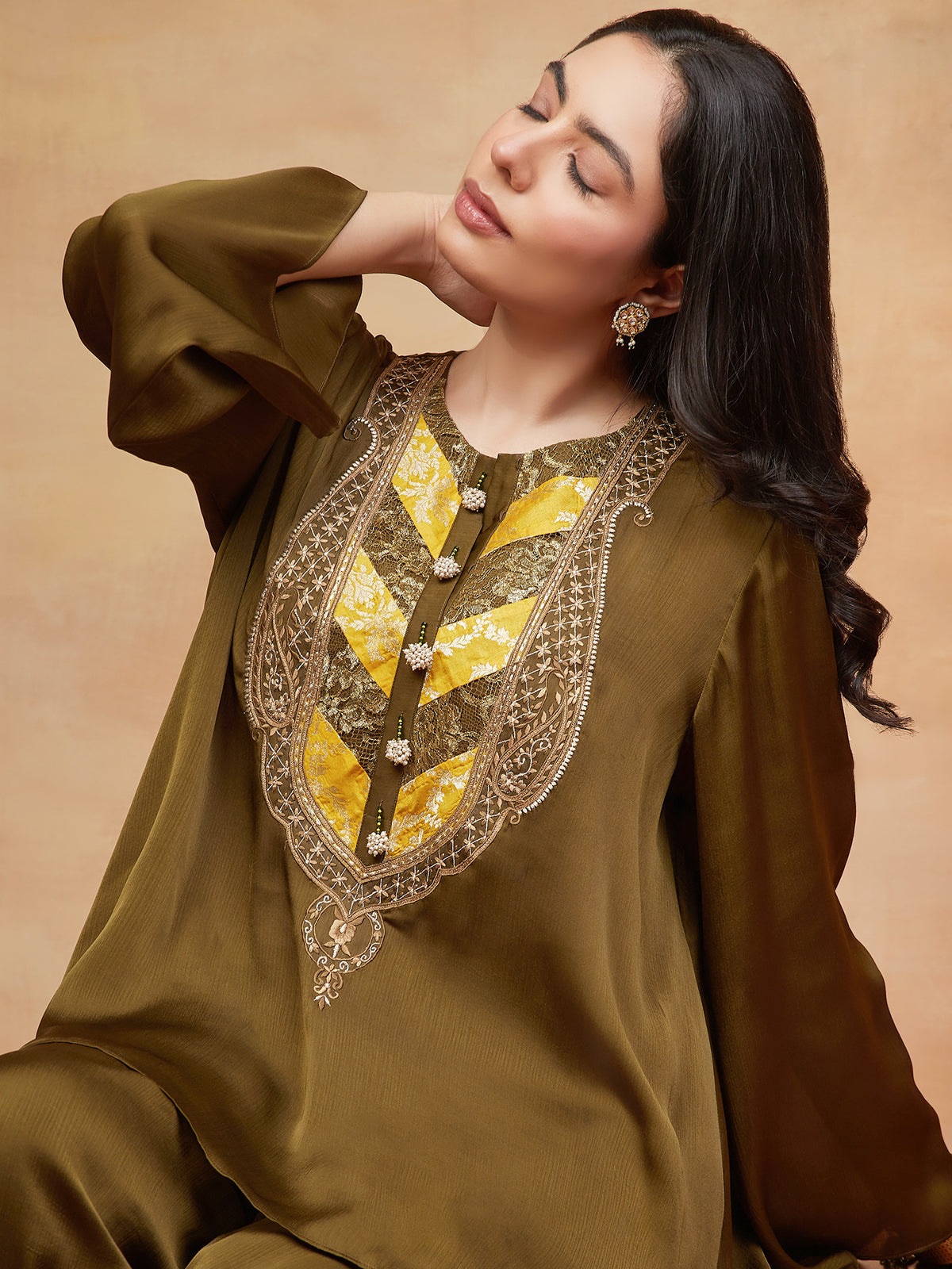 MEER HARIT HAND EMBROIDERED BANARASI FARSHI SET