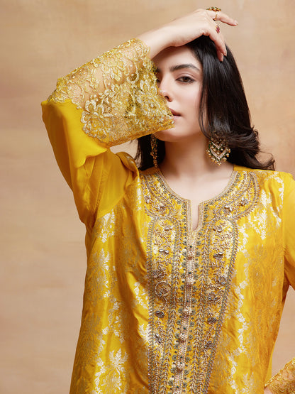 AHILYA KANAK HAND EMBROIDERED BANARASI DHOTI SET