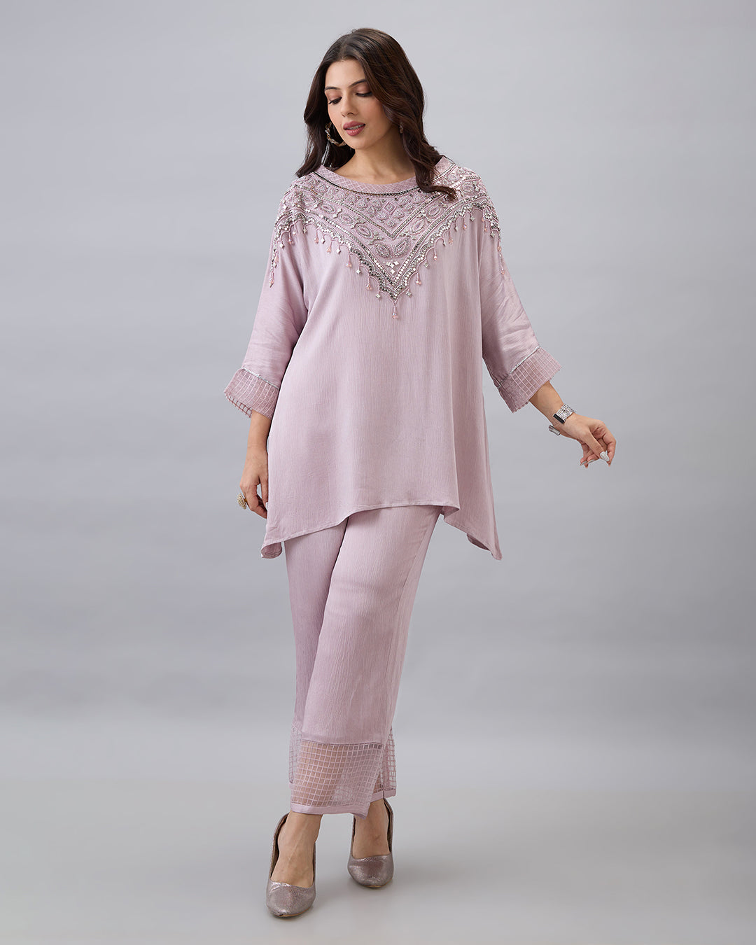 MAUVE EMBROIDERED CO-ORD SET