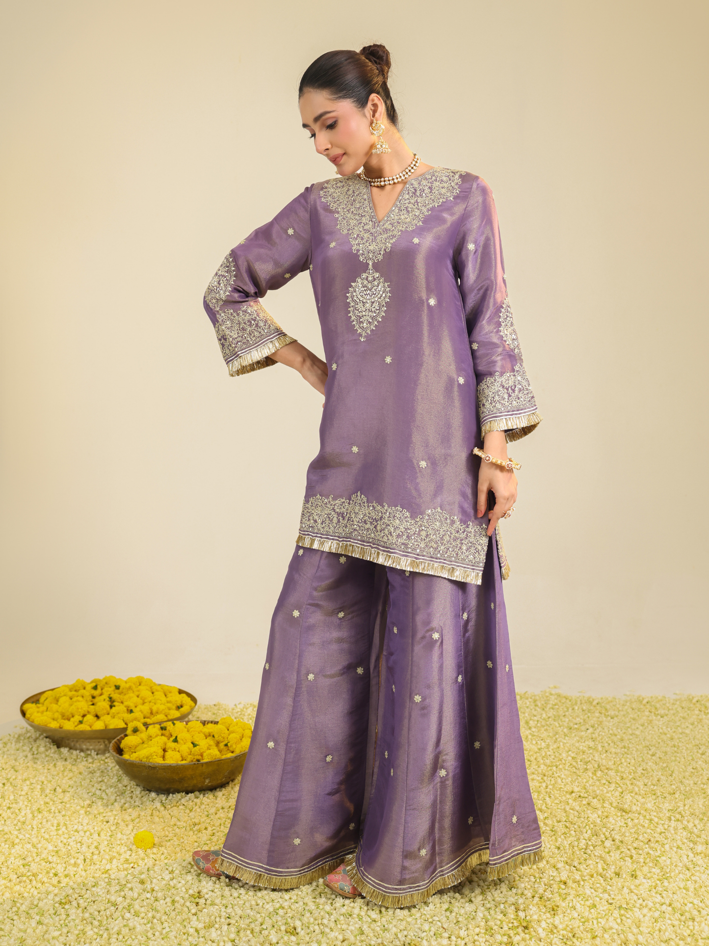 PURPLE SHIMMER BEGUM KURTA SET