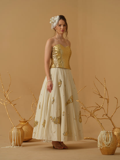GOLD & IVORY SKIRT SET