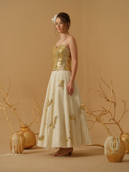 GOLD & IVORY SKIRT SET