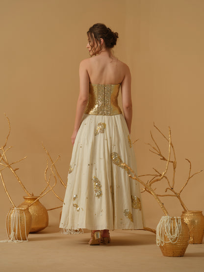GOLD & IVORY SKIRT SET