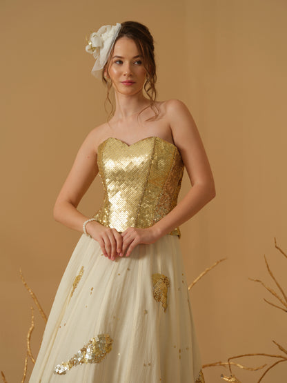 GOLD & IVORY SKIRT SET