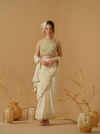 GOLD & IVORY SAREE