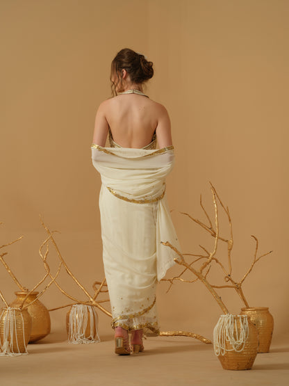 GOLD & IVORY SAREE