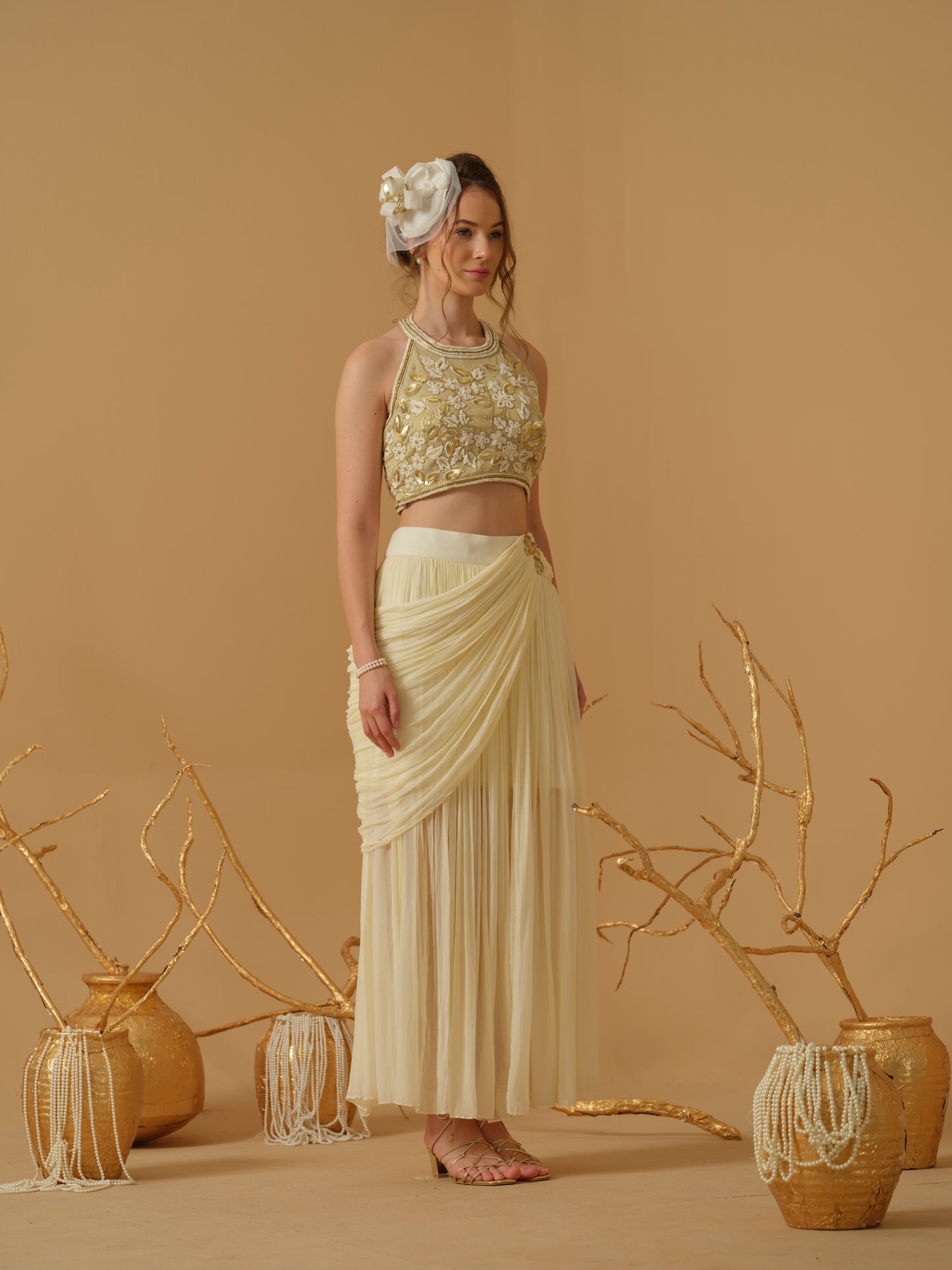 GOLD & IVORY SKIRT SET