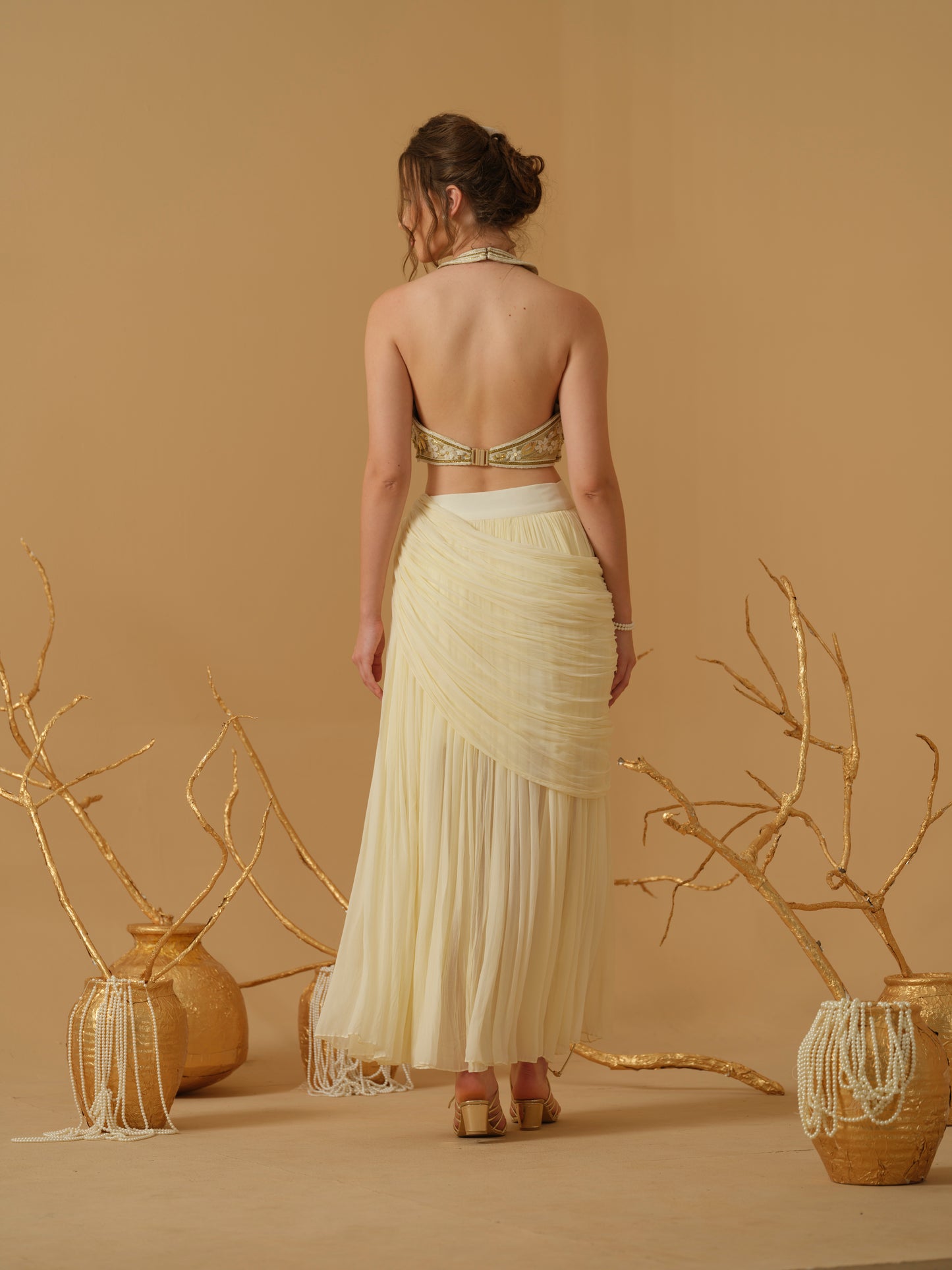 GOLD & IVORY SKIRT SET