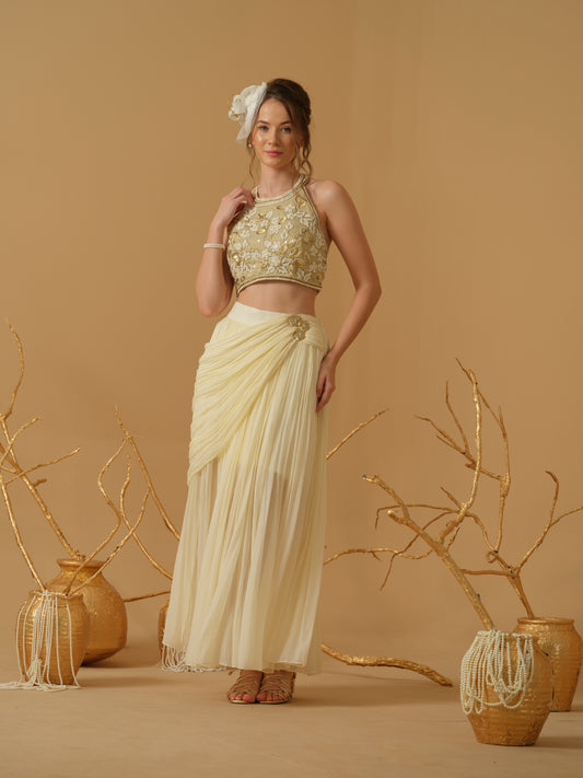 GOLD & IVORY SKIRT SET