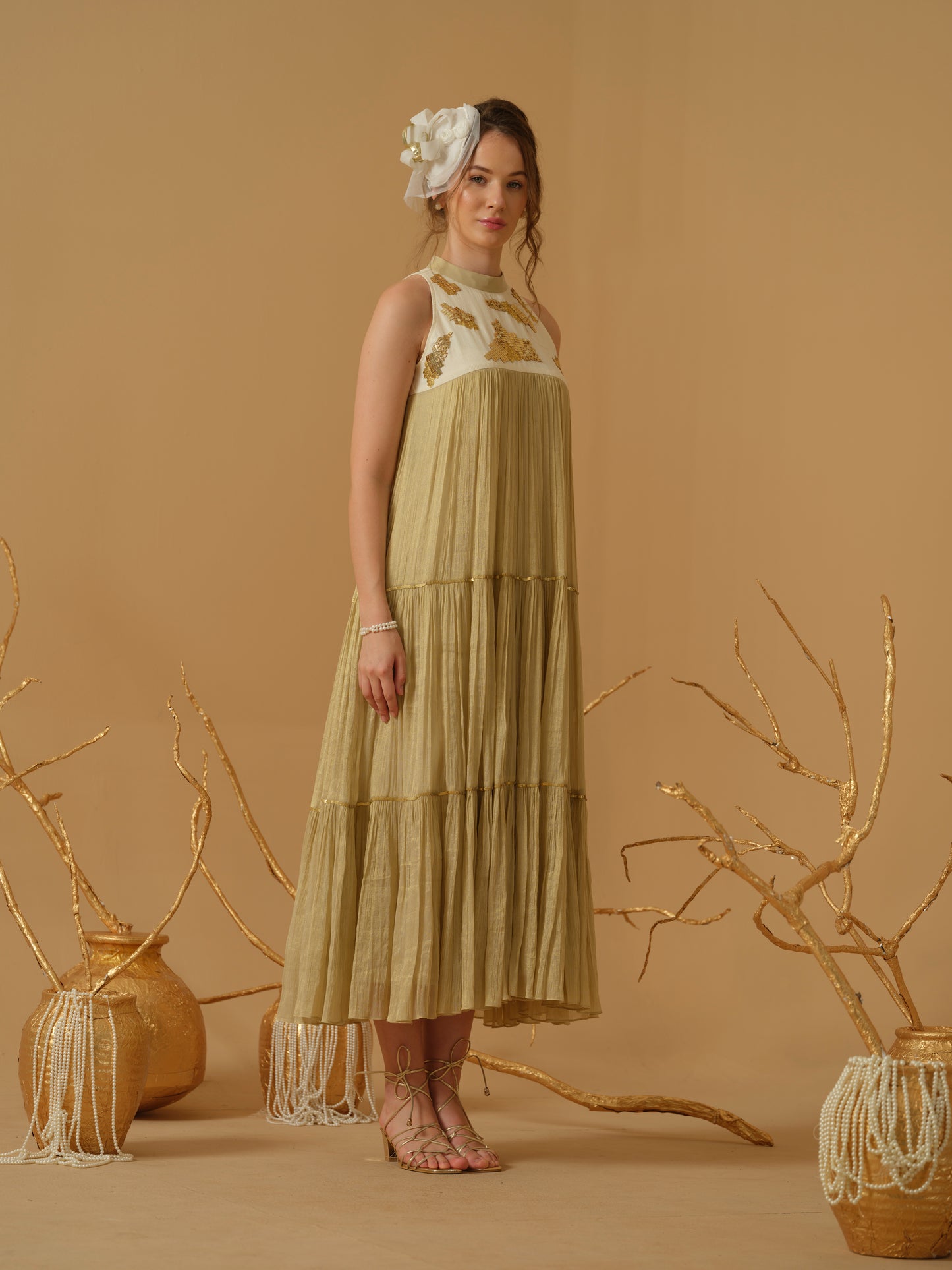 GOLD & IVORY DRESS