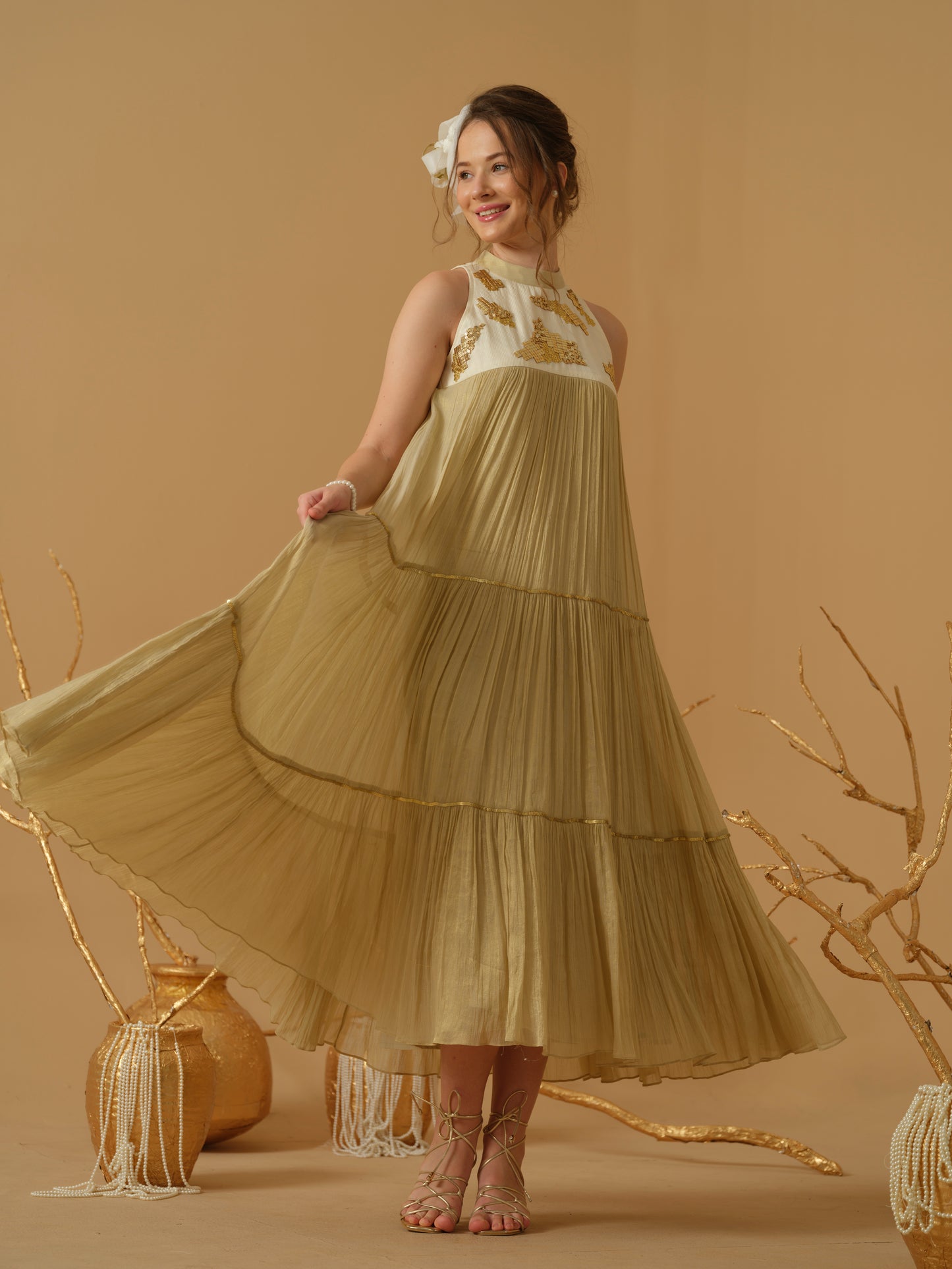 GOLD & IVORY DRESS