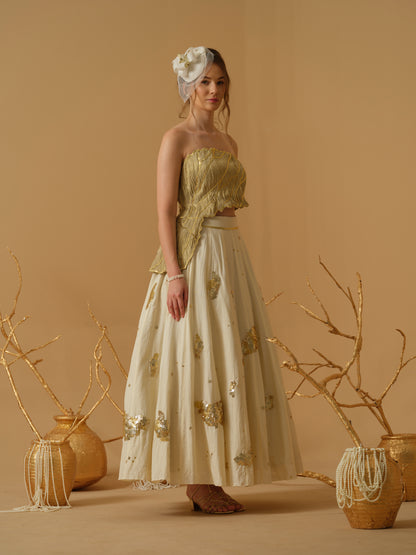 GOLD & IVORY SKIRT SET